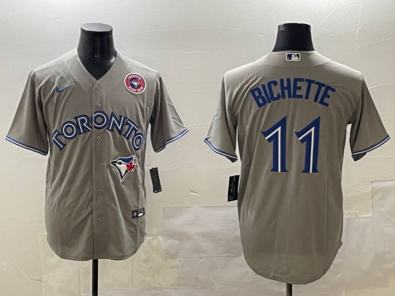 Men Toronto Blue Jays #11 Bichette Grey Game 2025 Nike MLB Jersey style 3->toronto blue jays->MLB Jersey